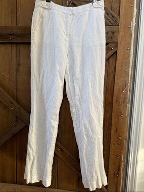Talbots Windsor White Linen Pants